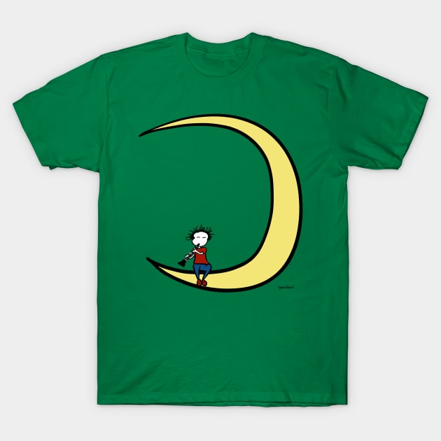 Moon and clarinet T-Shirt by Guastevi